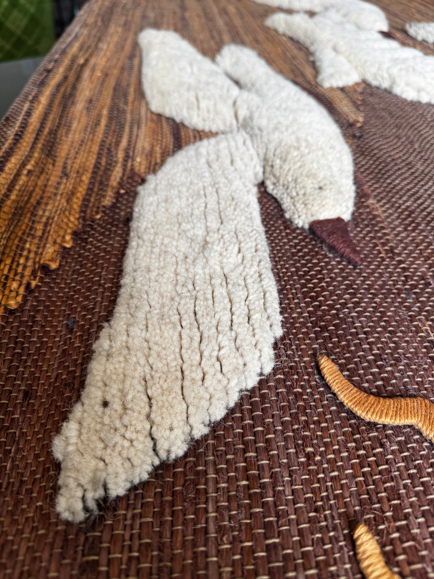 Large Don Freedman Vintage Wall Hanging — Mid-Century Woven Textile Art with Sculptural Birds