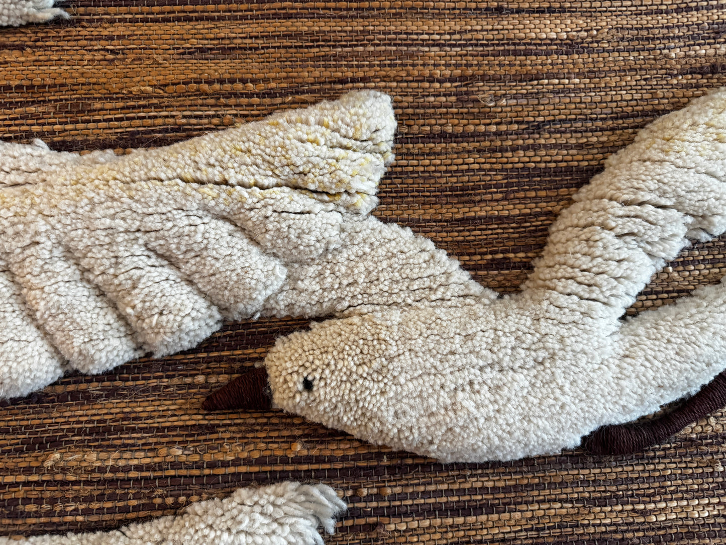 Large Don Freedman Vintage Wall Hanging — Mid-Century Woven Textile Art with Sculptural Birds