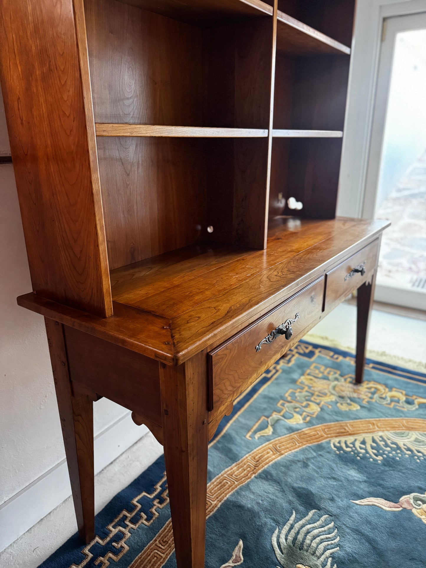 Raised Custom Sideboard / Open Dresser — European, Solid Cherry Wood