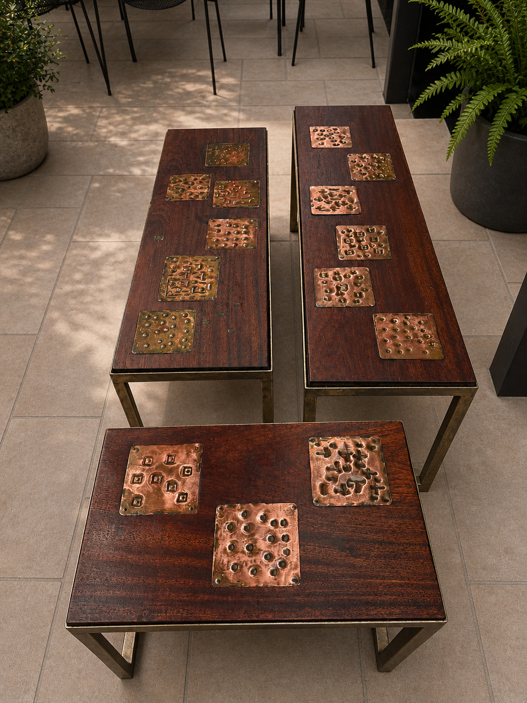 Gerard Havekes — Set of Three Side Tables, c. 1960s. Commissioned piece