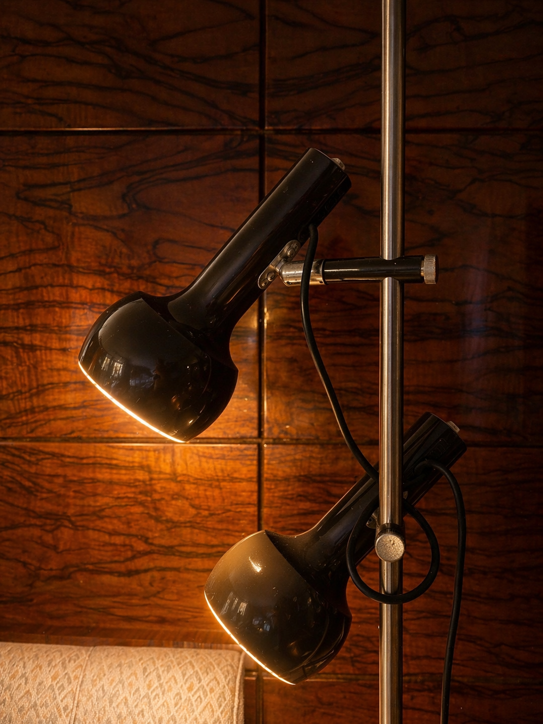 Osmo twin head floor lamp - chocolate brown
