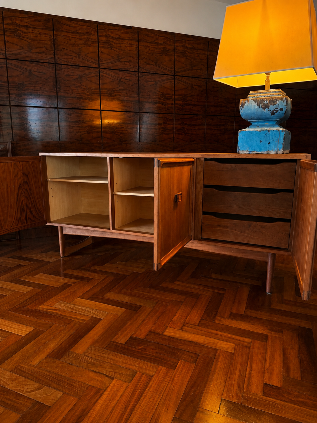 1970s Parker square handle sideboard