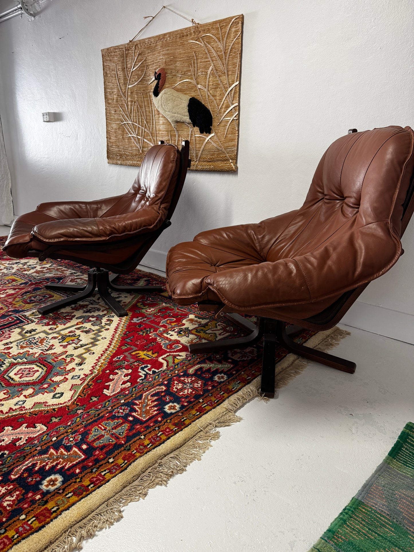 Gerald Easden Lounge Chairs for Module — Chocolate Leather