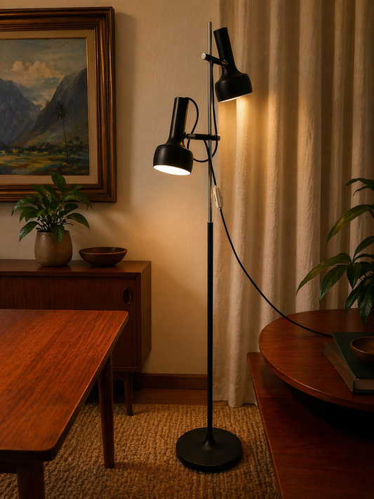 Black Osmo twin floor lamp