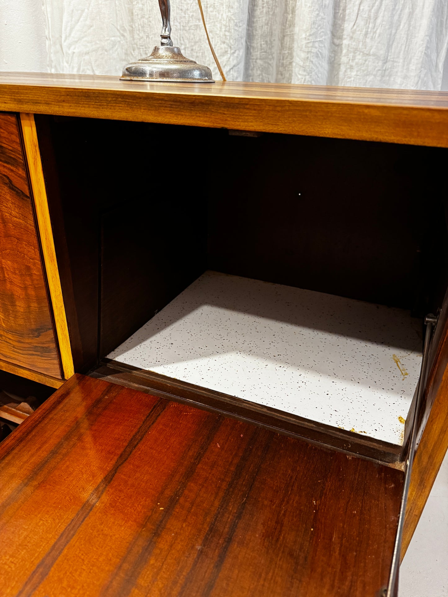 Mid-Century Walnut Bar / Vinyl Cabinet
