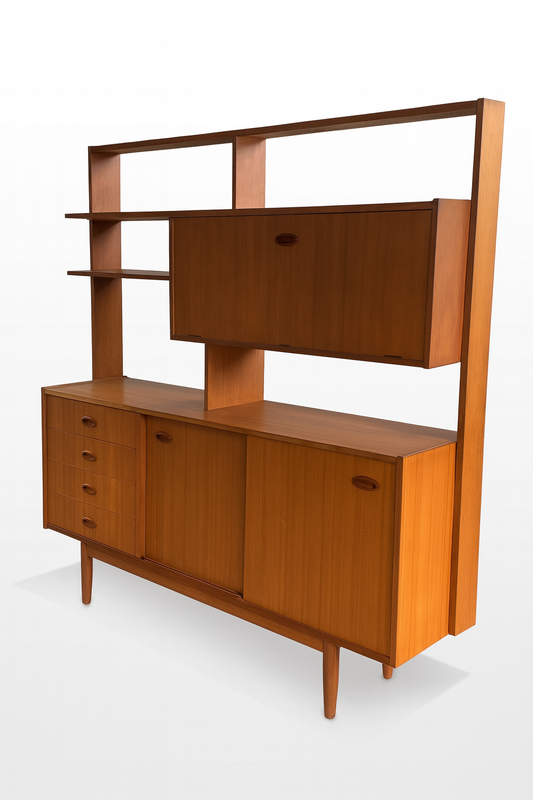 Elite Mid Century Teak Wall Unit