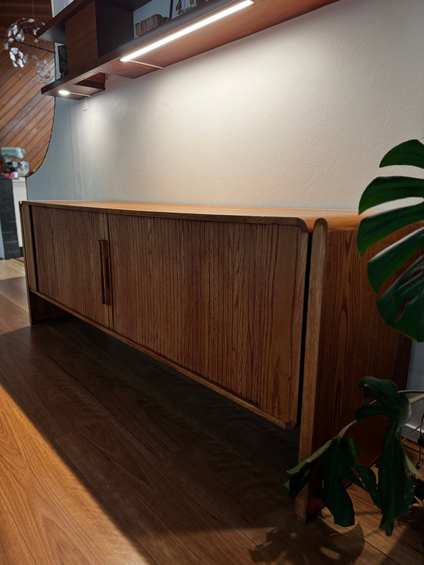Dyrlund Oak Tambour Sideboard – Denmark, c.1960s