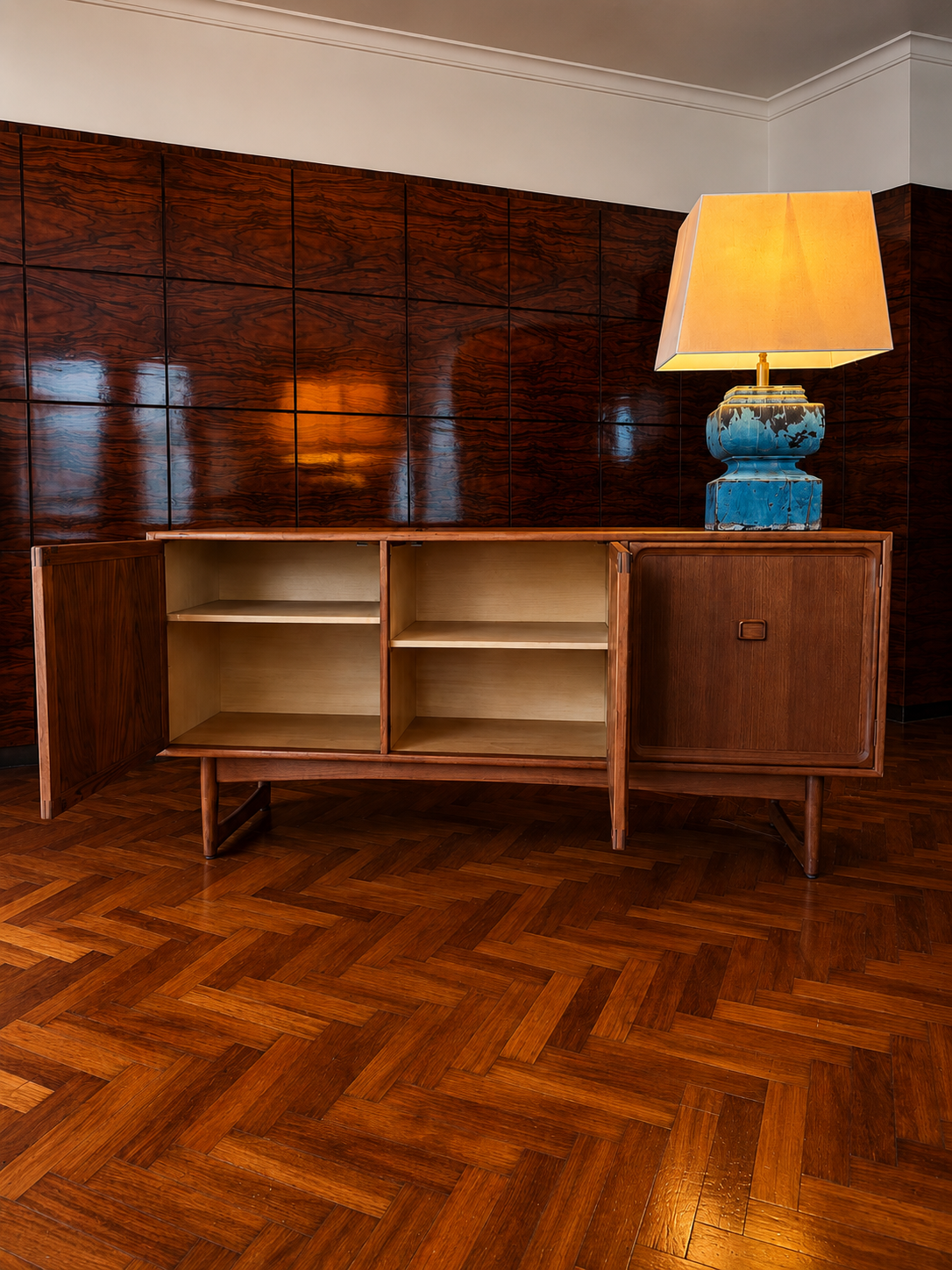 1970s Parker square handle sideboard