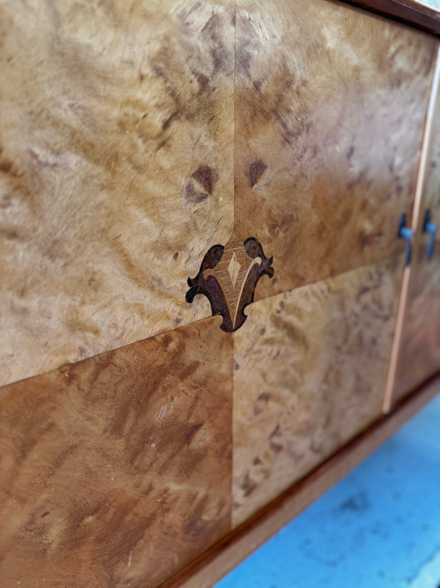 Swedish Grace Sideboard in Birch Burl, Attributed Carl Malmsten for Bodafors, c.1930