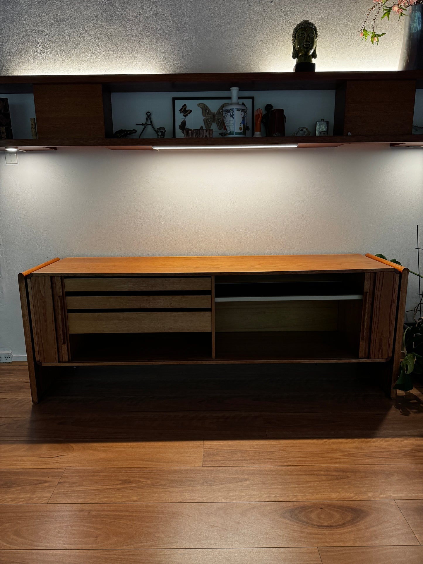 Dyrlund Oak Tambour Sideboard – Denmark, c.1960s