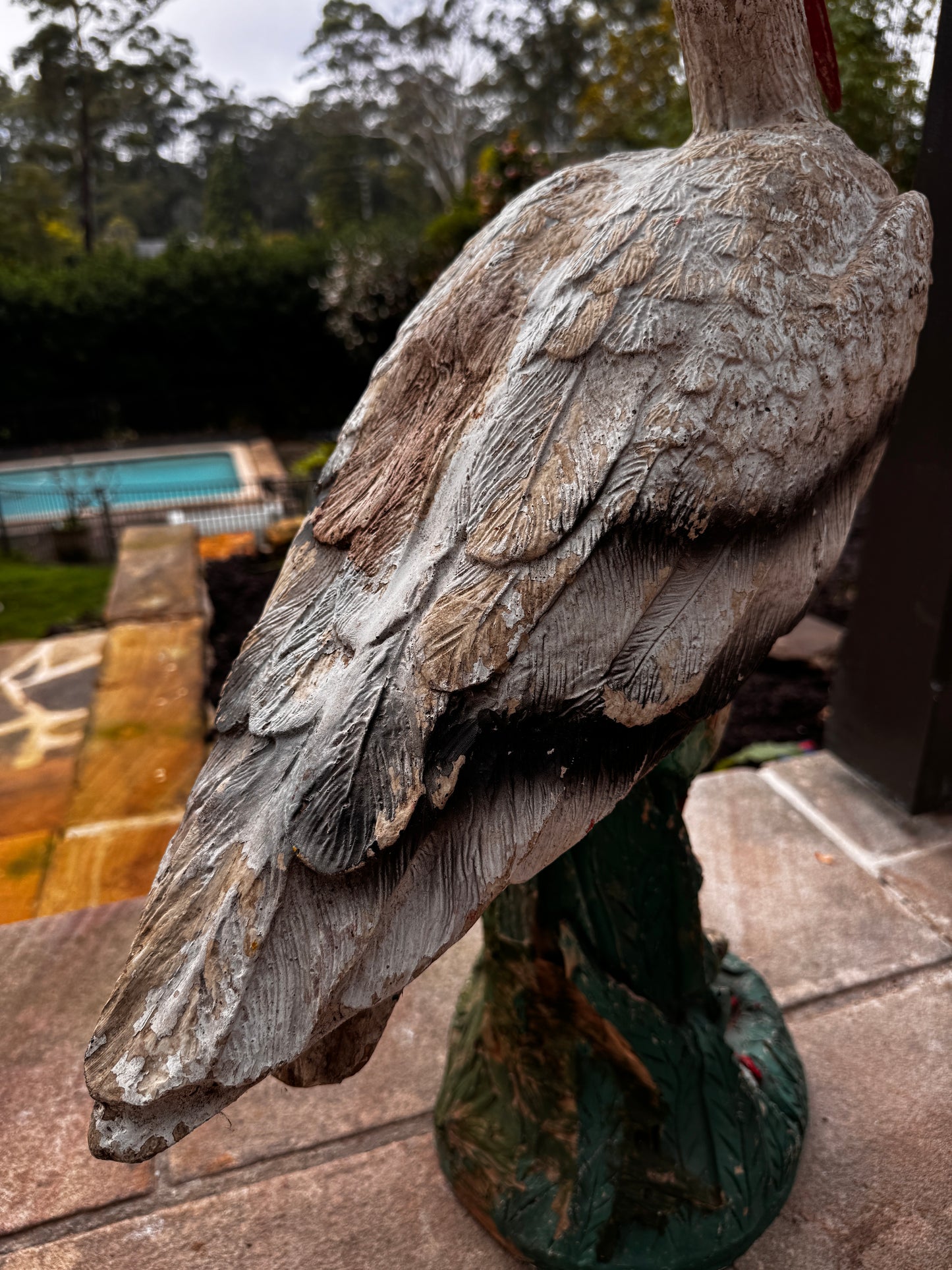 Vintage Composite Stork Sculpture – 78 cm