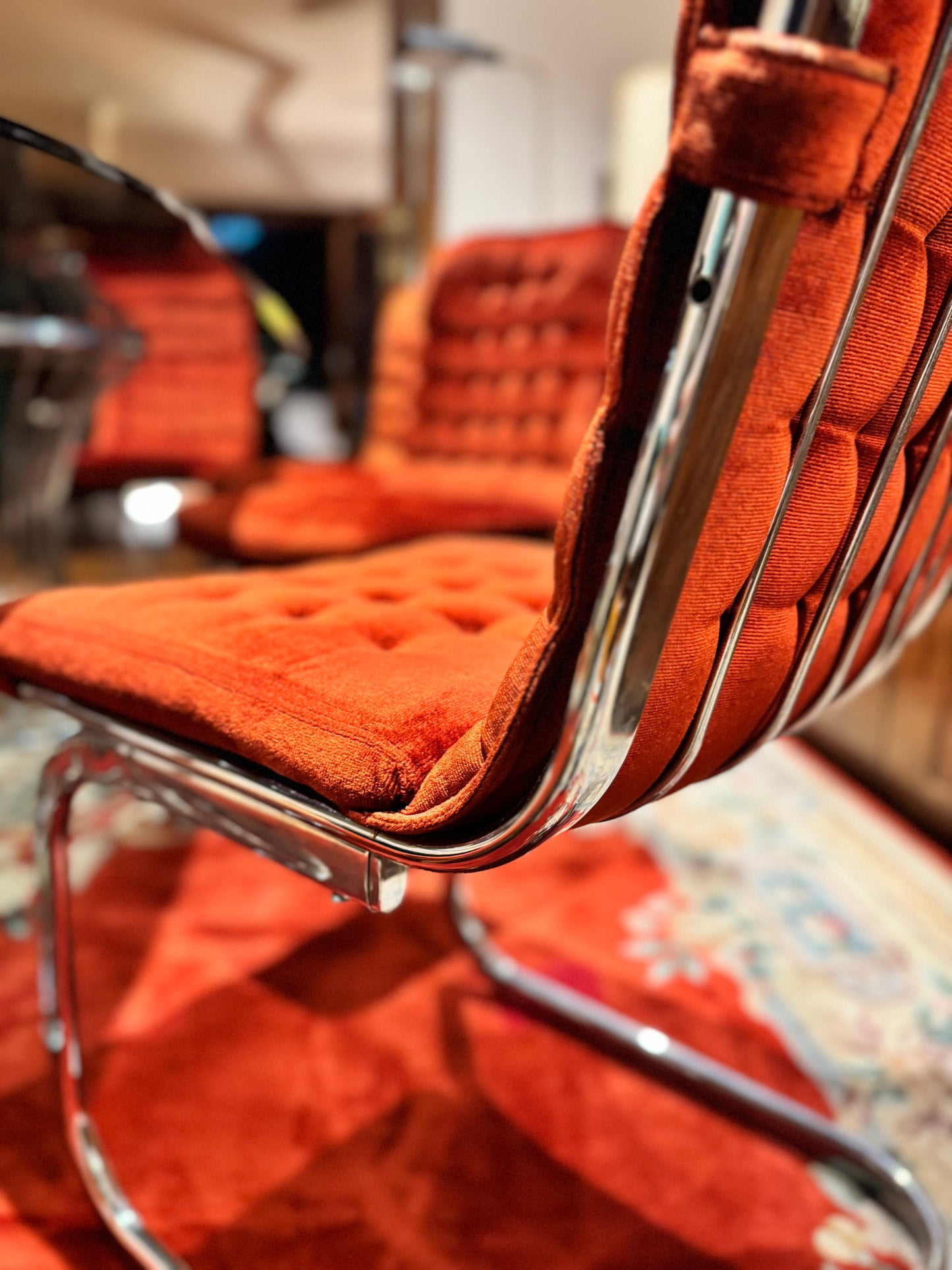 Namco Cantilever Dining Chairs x 6, 1970s