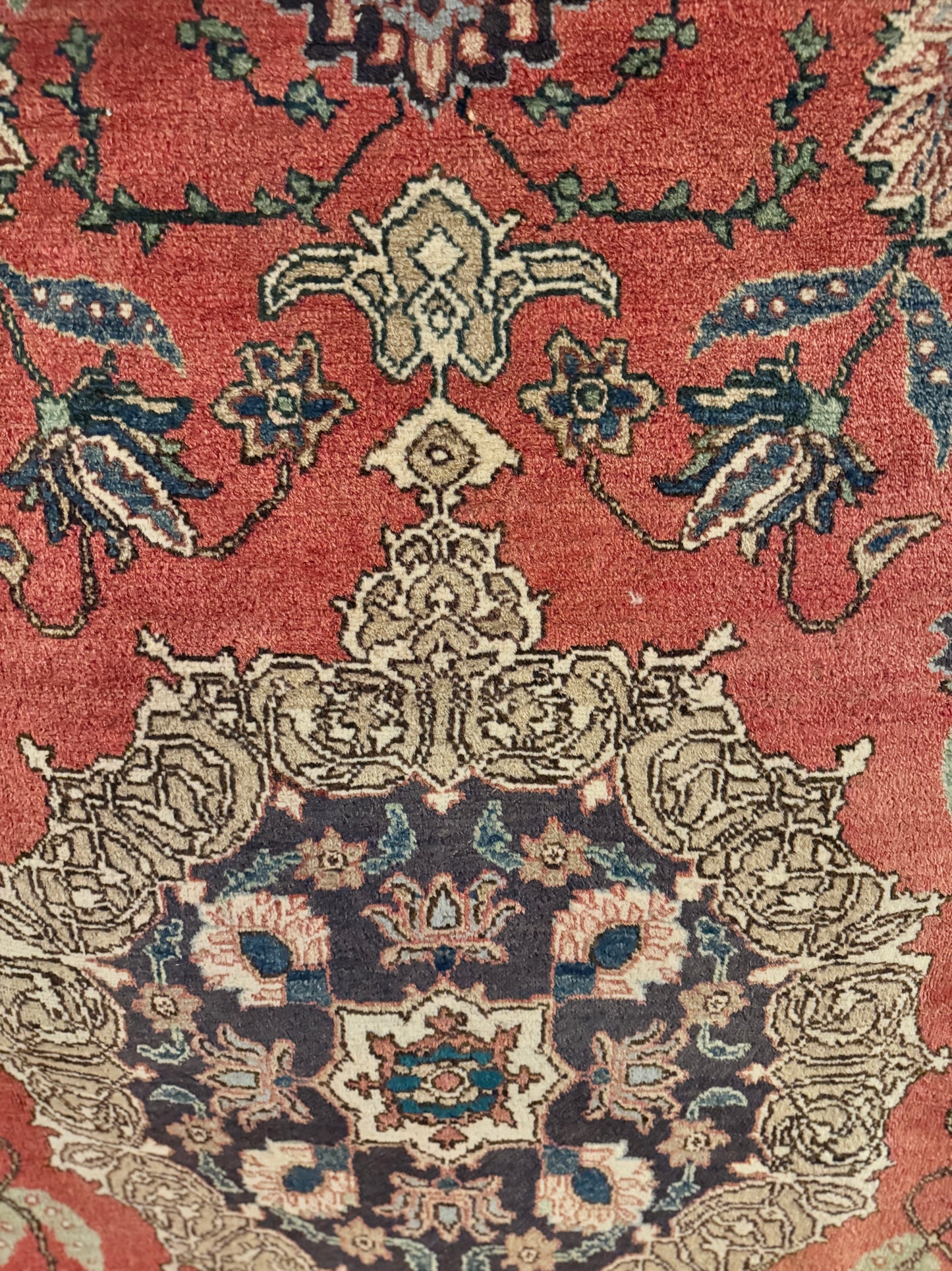 Hand knotted vegetable dye Persian Kashan Carpet