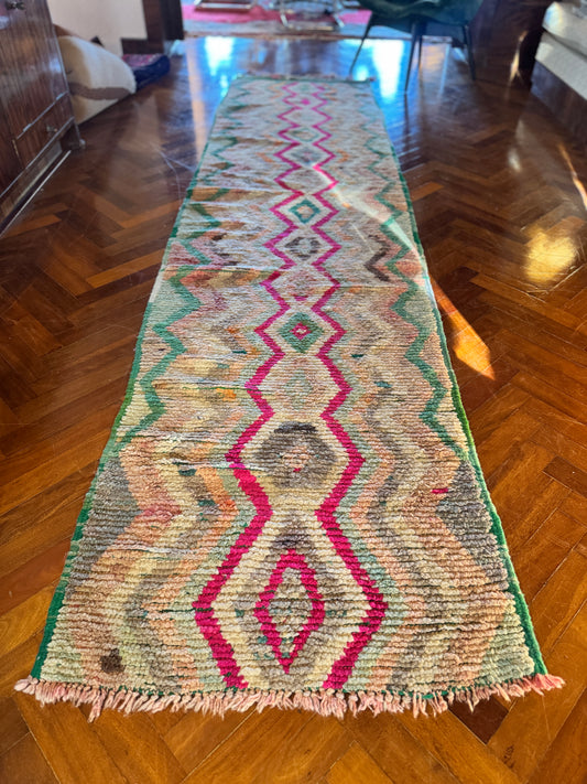 Vintage Moroccan Berber Runner – Boujad, c. 1960s–1970s