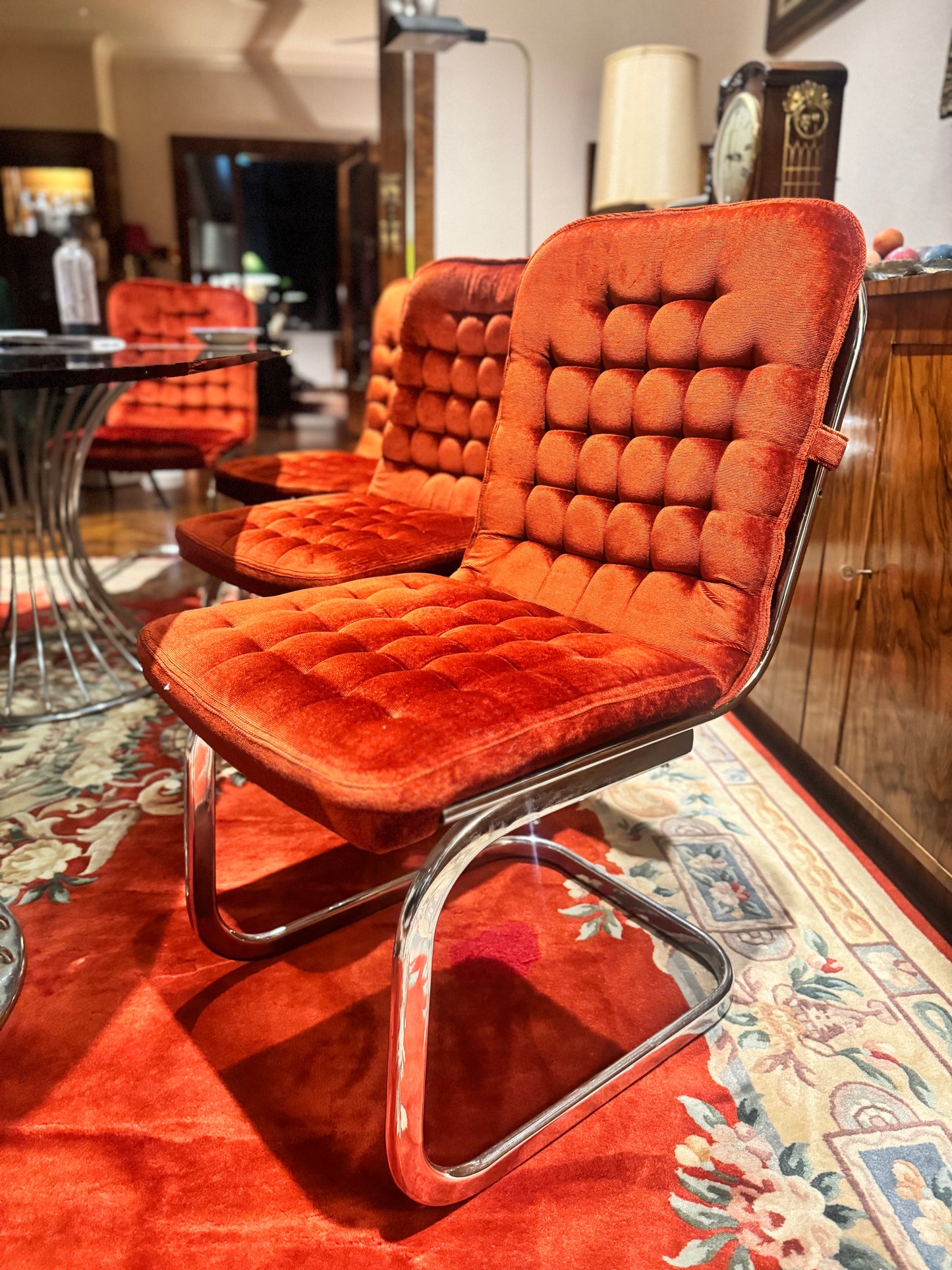 Namco Cantilever Dining Chairs x 6, 1970s