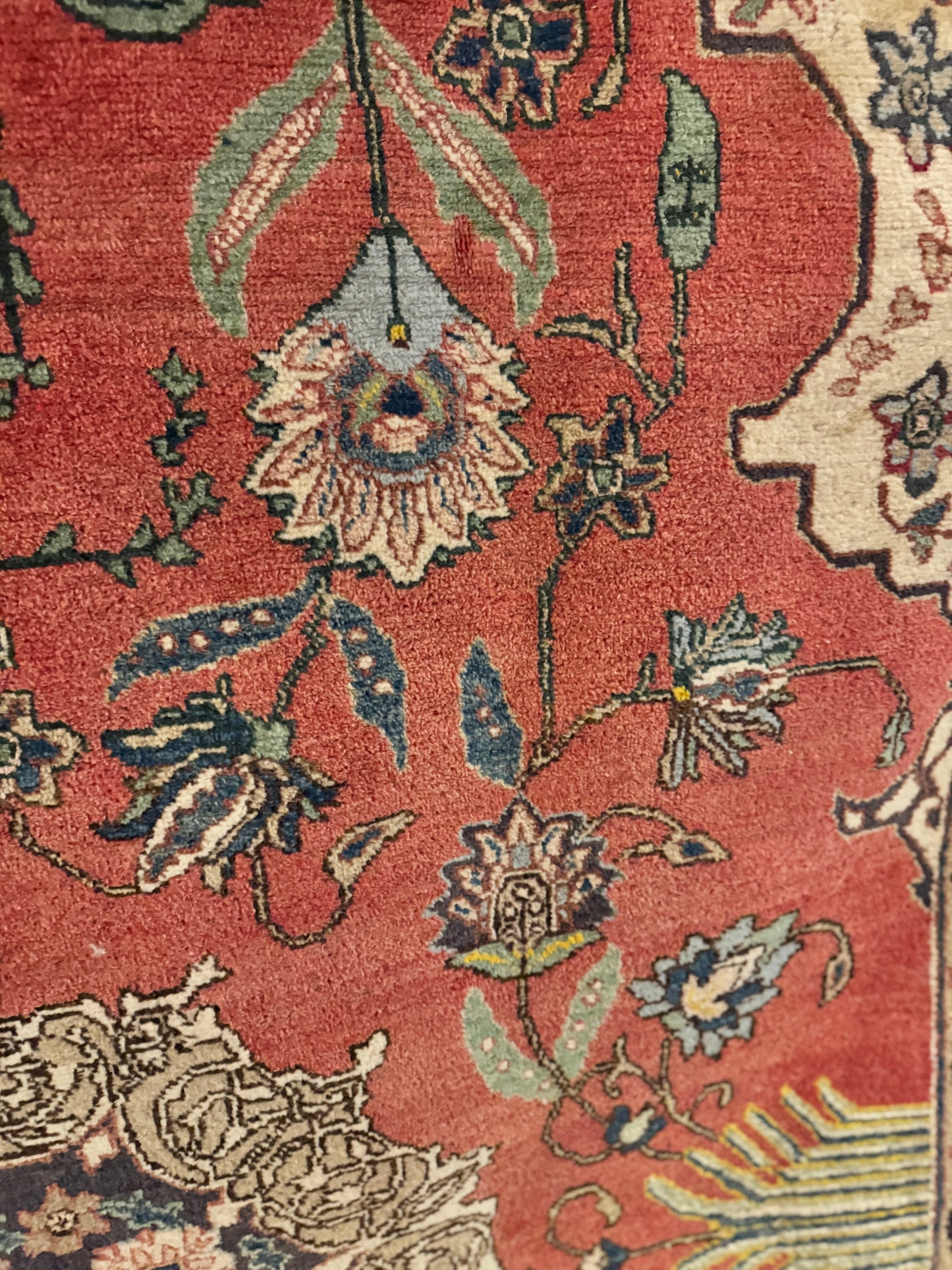 Hand knotted vegetable dye Persian Kashan Carpet