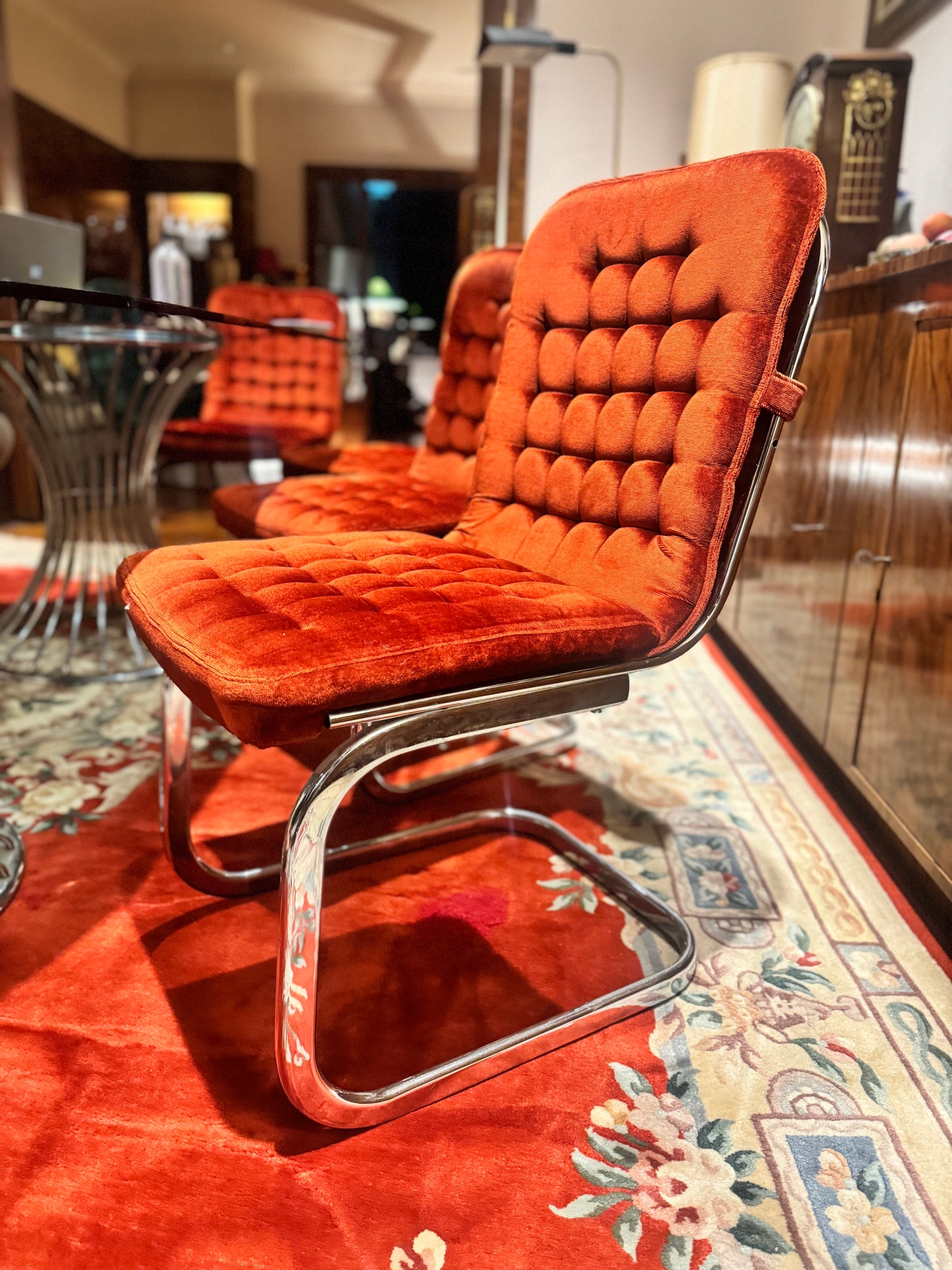 Namco Cantilever Dining Chairs x 6, 1970s