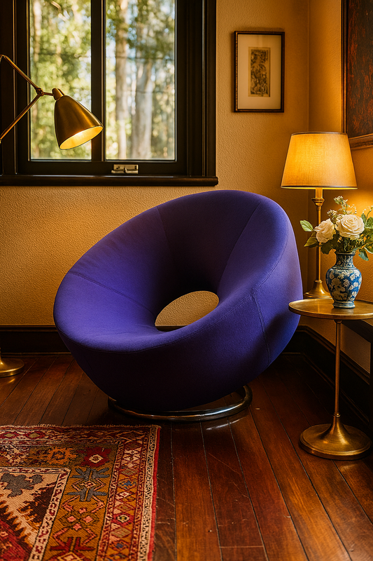 Enzo “Pop” Chair – Sculptural Modernist Accent in Electric Purple