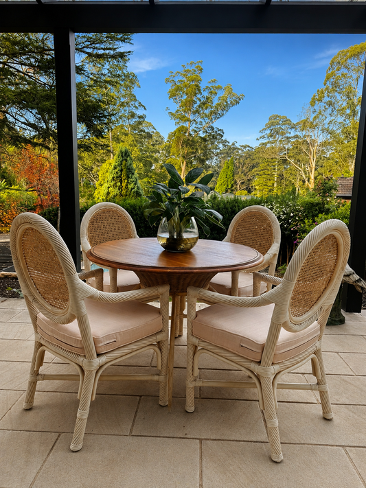 McGuire Style Rattan Dining Setting | Circa 1970s–1980s