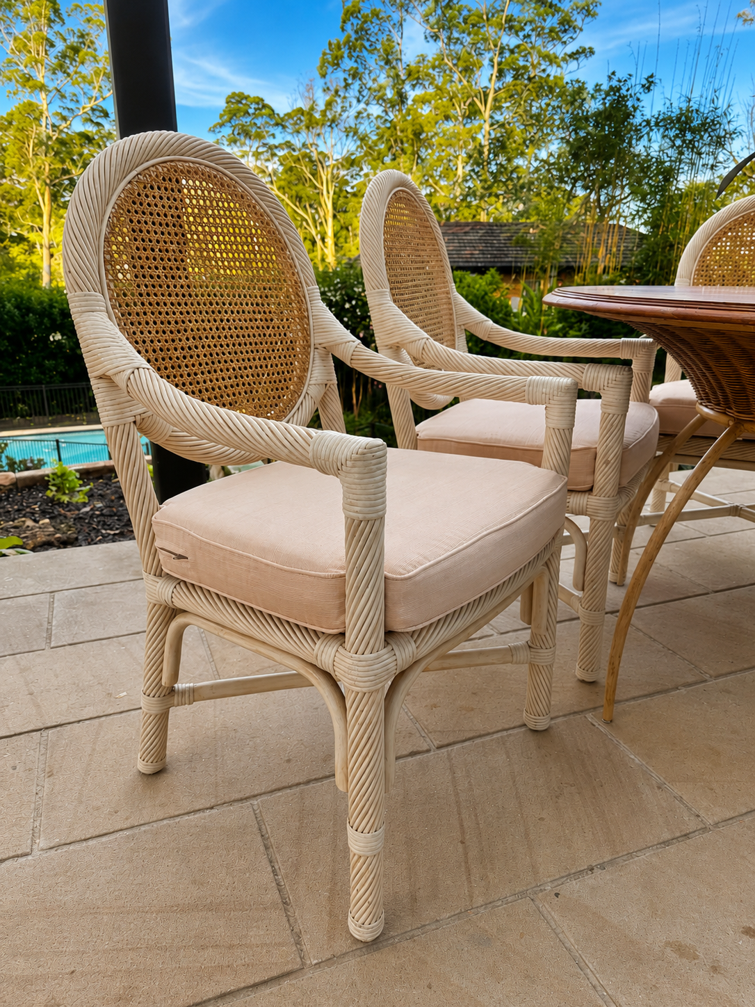 McGuire Style Rattan Dining Setting | Circa 1970s–1980s