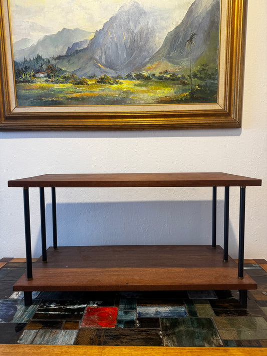 Laranda Mid-Century Modern Low Two-Tier Display Shelf • 1960s