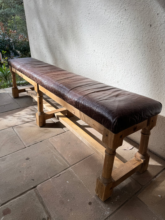 Rare Timothy Oulton x University of Oxford Leather Bench