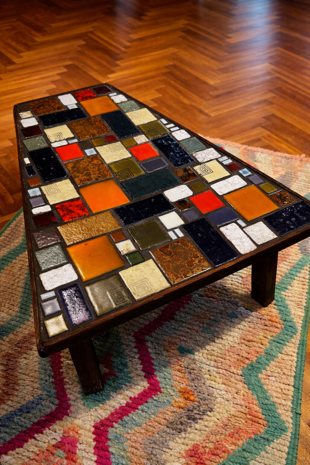 Modernist Mosaic Tile Coffee Table – Two girls and a container