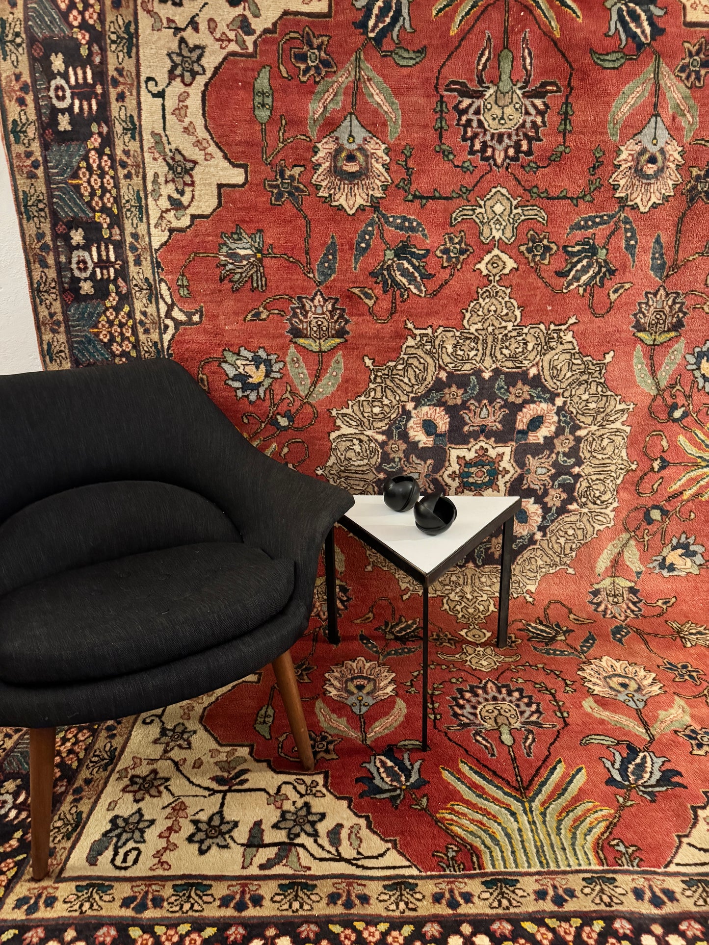 Hand knotted vegetable dye Persian Kashan Carpet