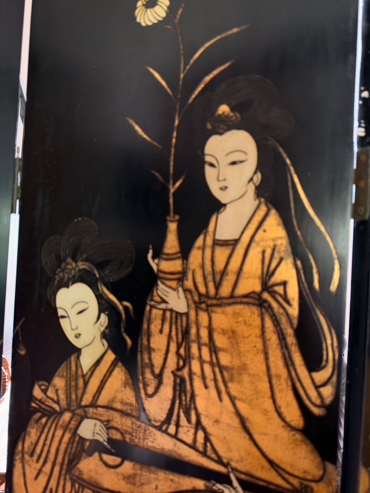 1950s Chinese Four-Panel Folding Screen