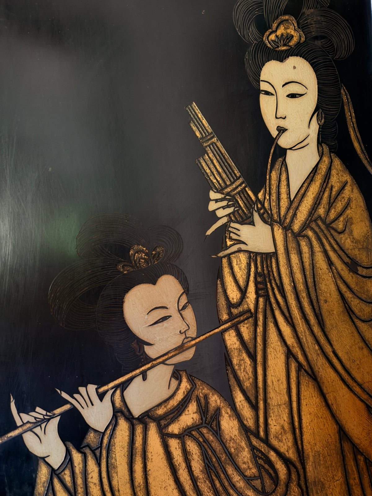 1950s Chinese Four-Panel Folding Screen