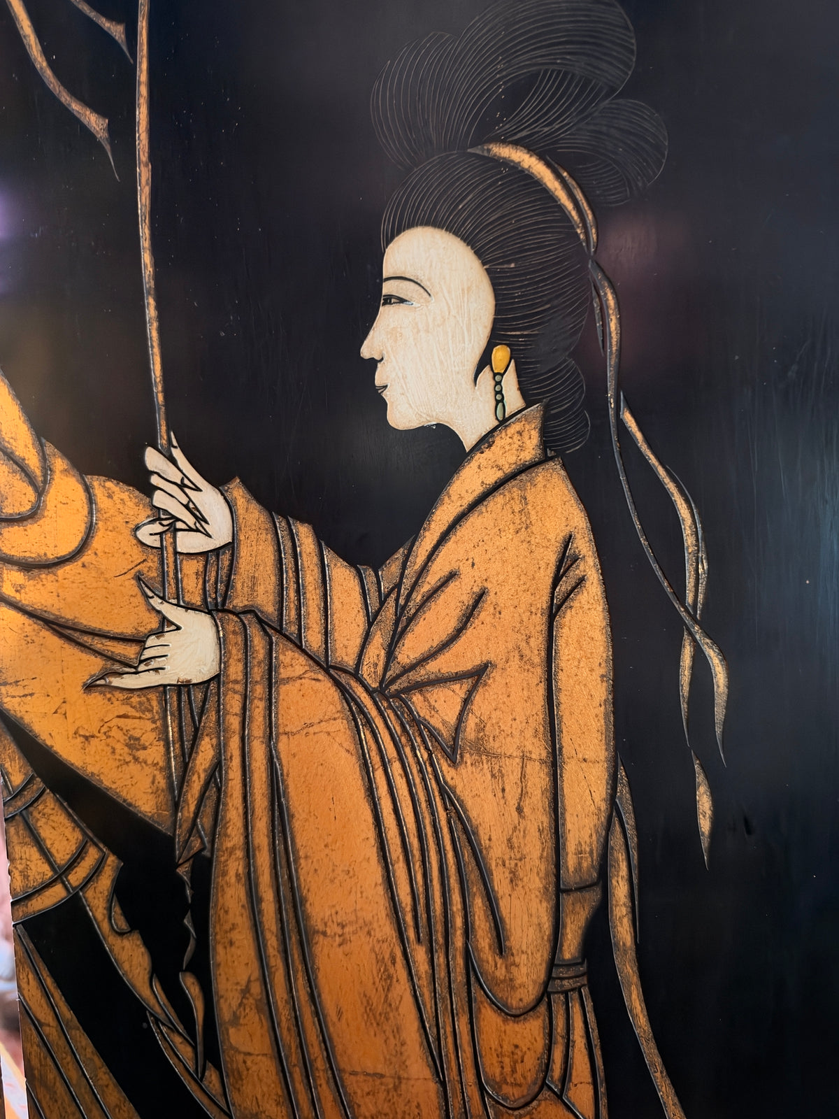 1950s Chinese Four-Panel Folding Screen