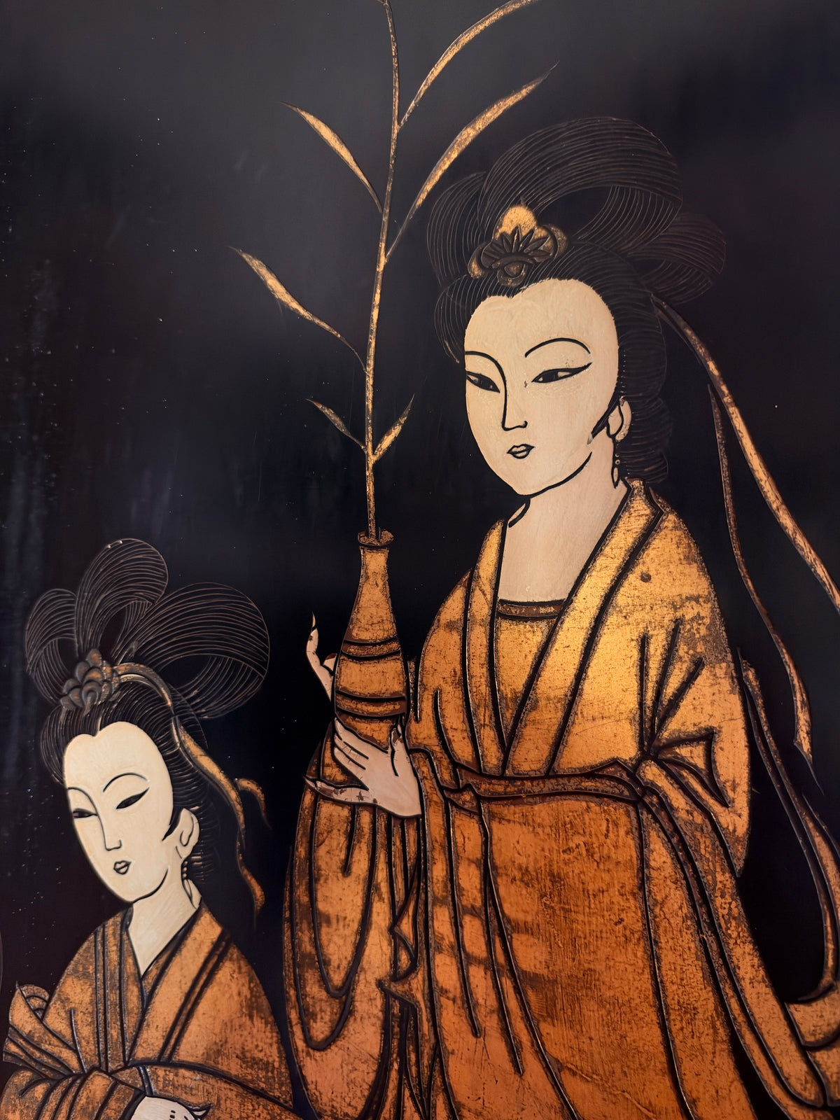 1950s Chinese Four-Panel Folding Screen