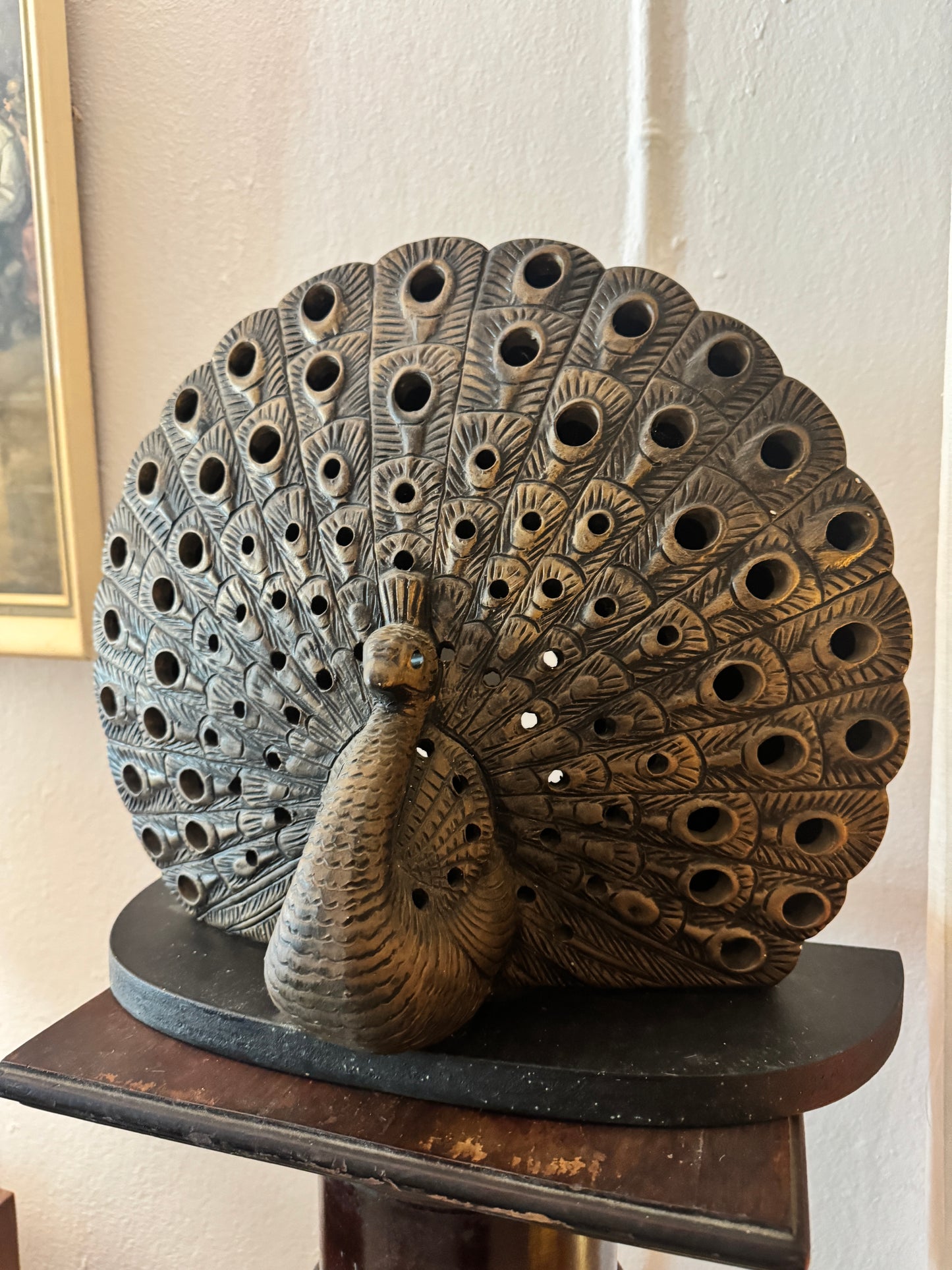 Vintage Takacs Studio ceramic Peacock lamp
