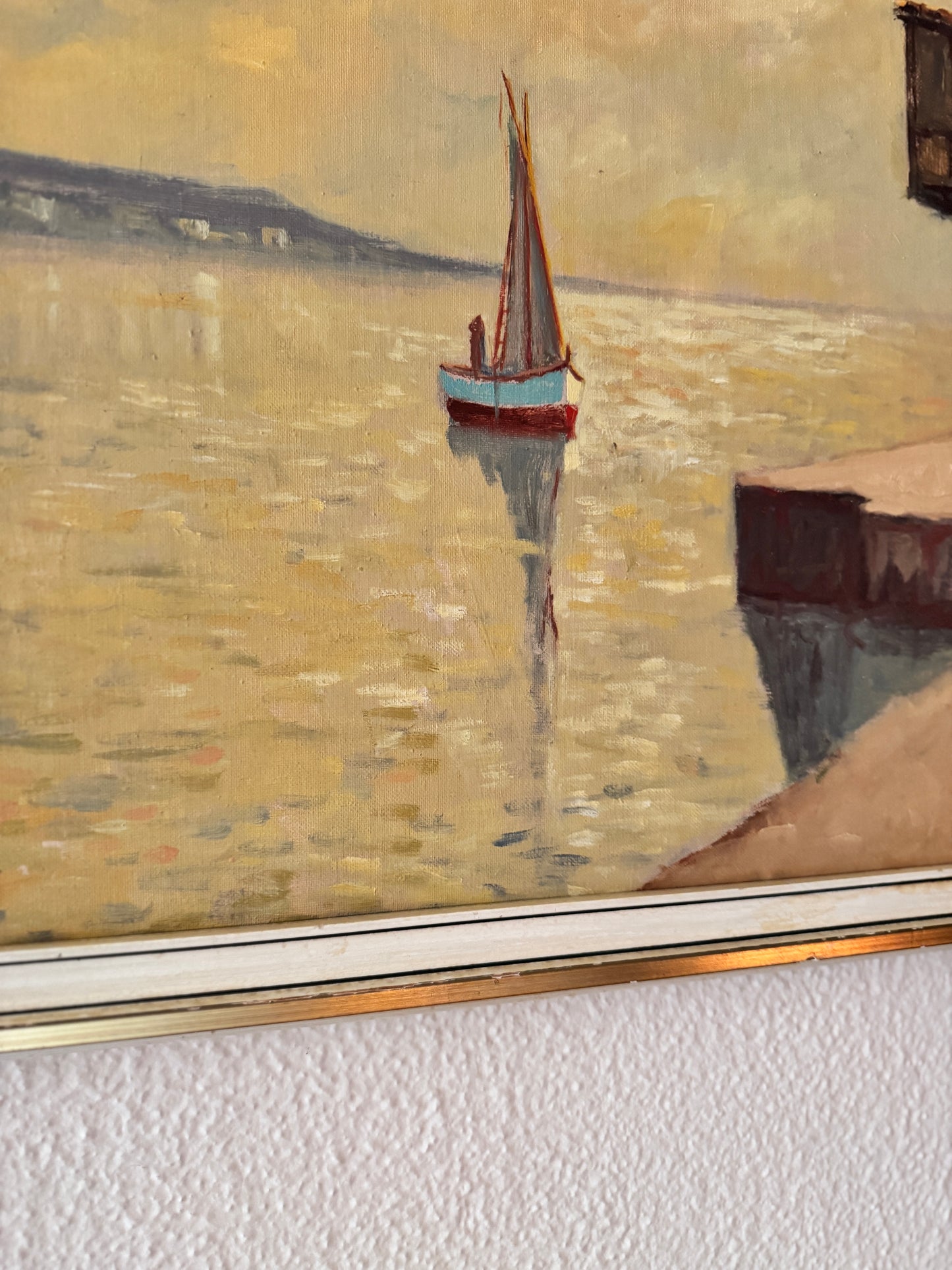 Original, signed, mid century painting "Venetian scene"
