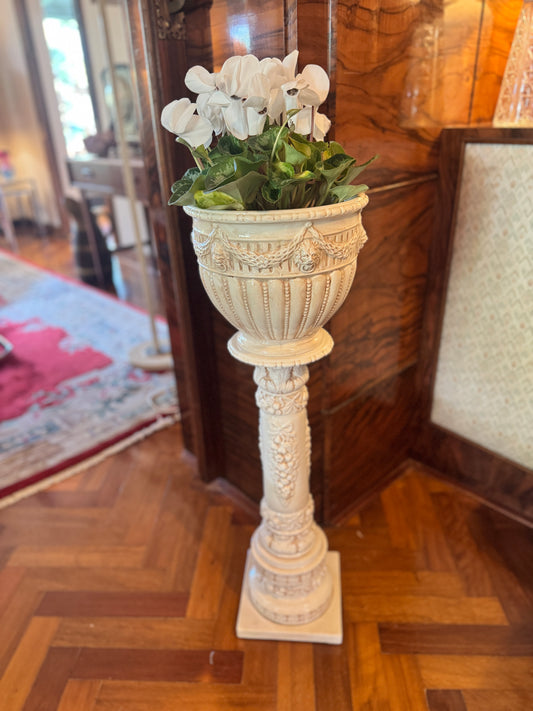 Italian ceramic 2 piece jardinière
