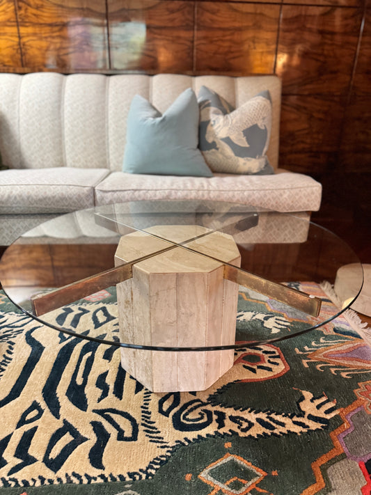 Round cocktail or coffee table by Artedi, Circa 1980