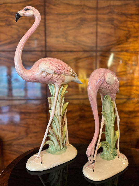 Pair of flamingo figurines by SCAT, Italia