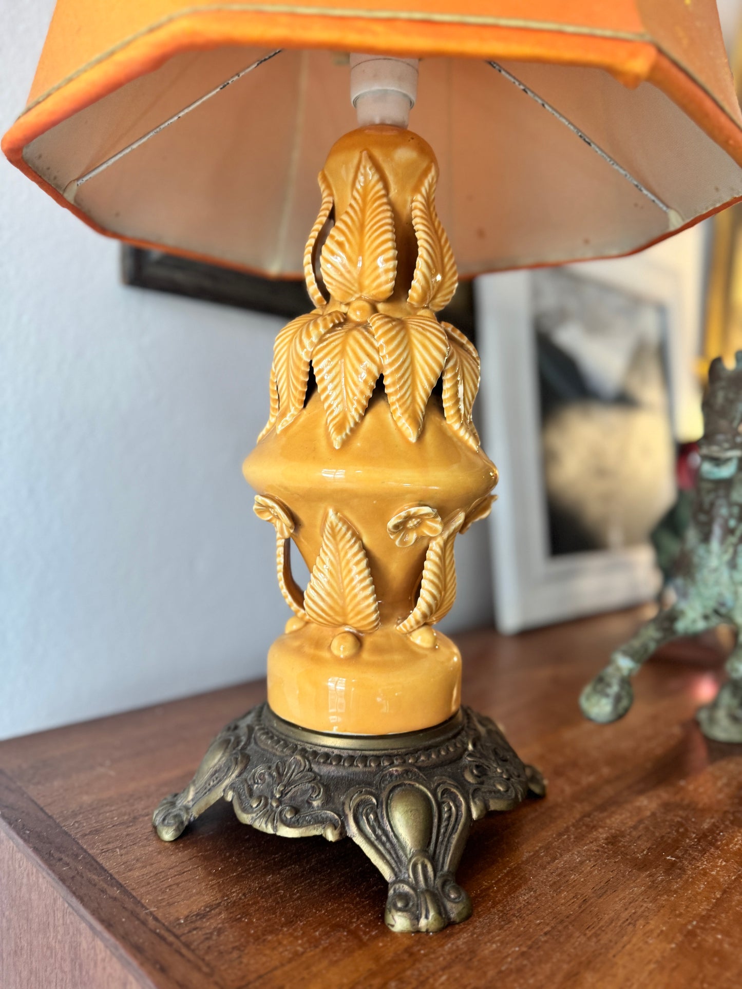 1960s Casa Pupo Yellow lamp with matching original shade