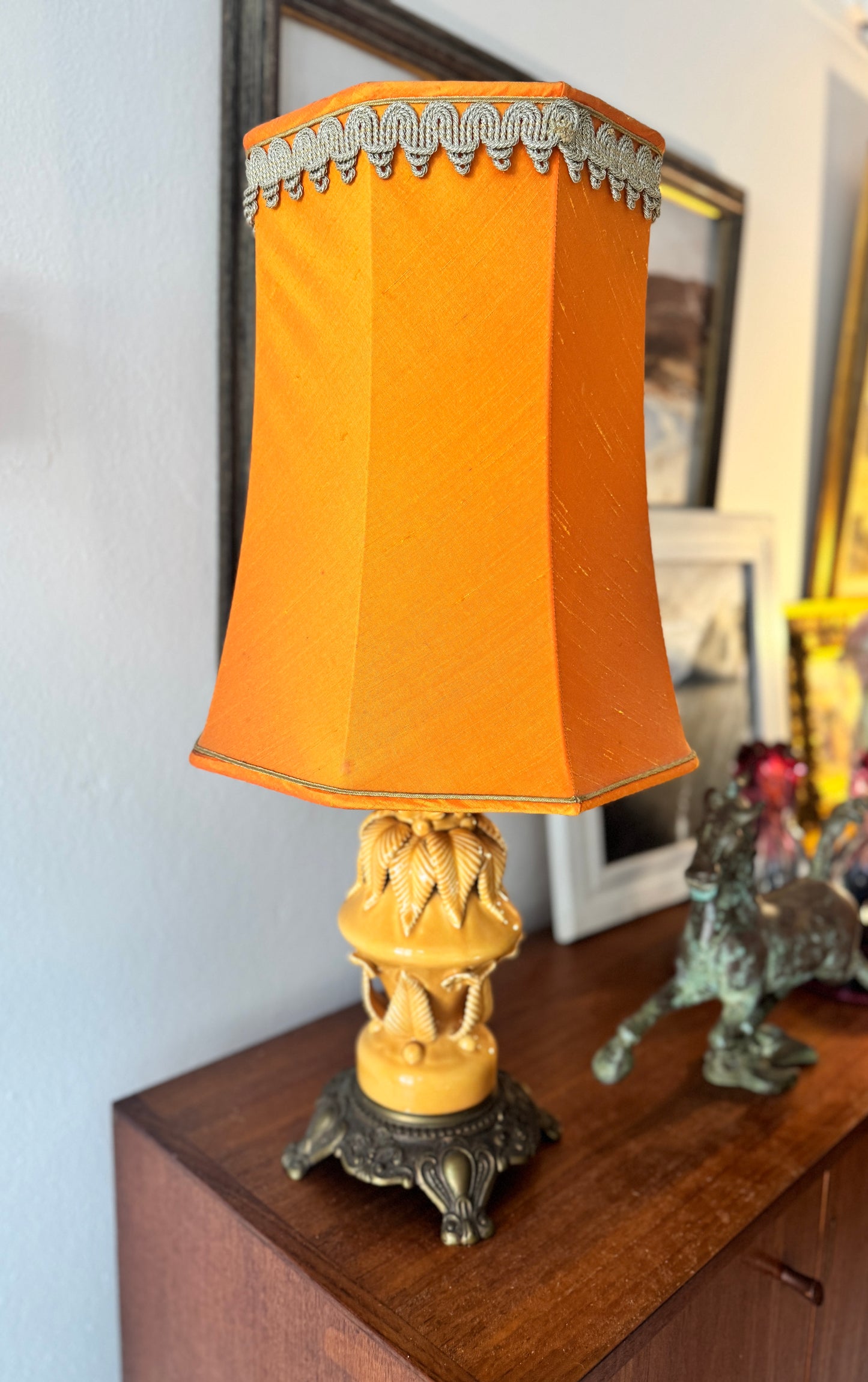 1960s Casa Pupo Yellow lamp with matching original shade