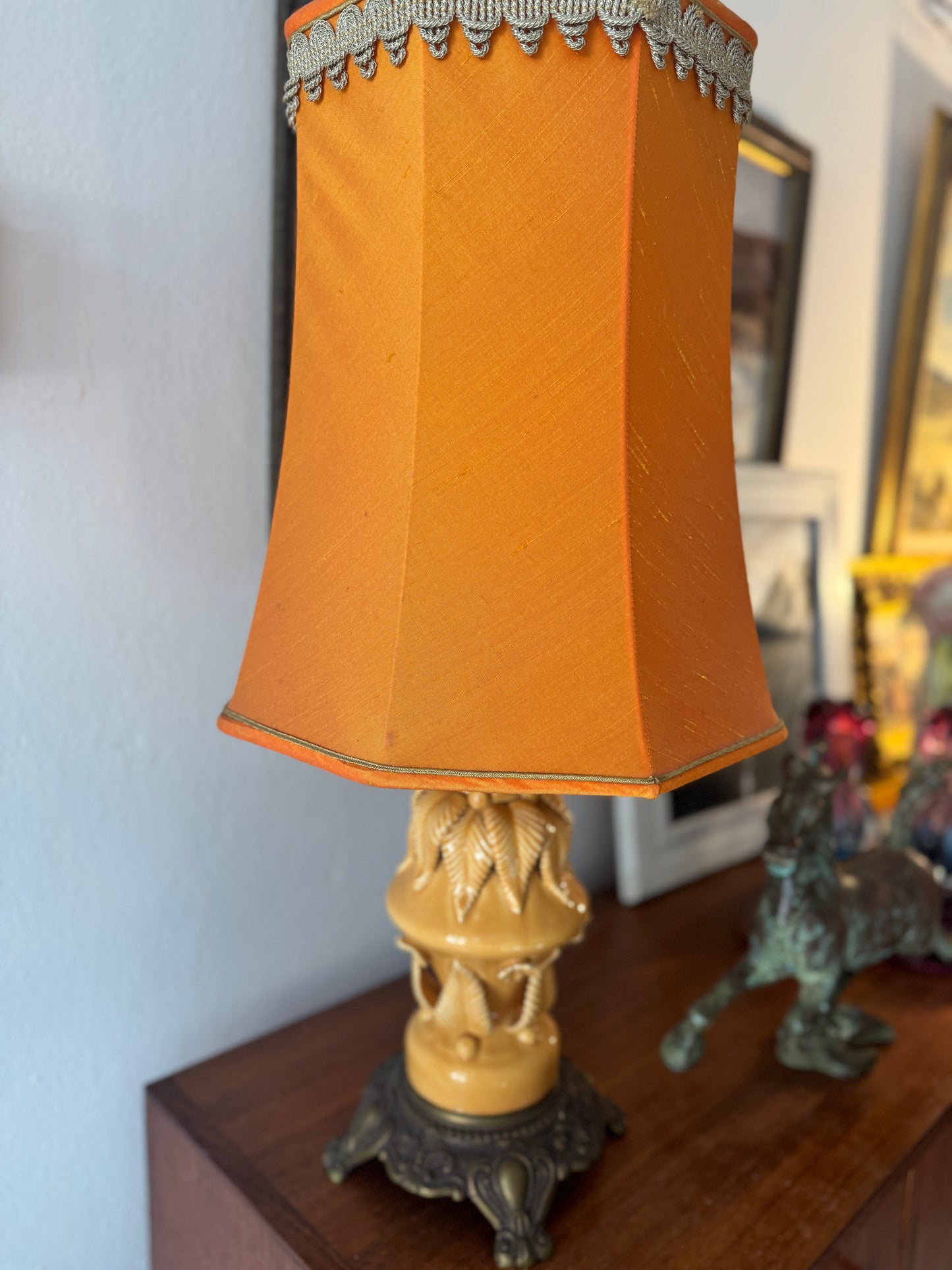1960s Casa Pupo Yellow lamp with matching original shade