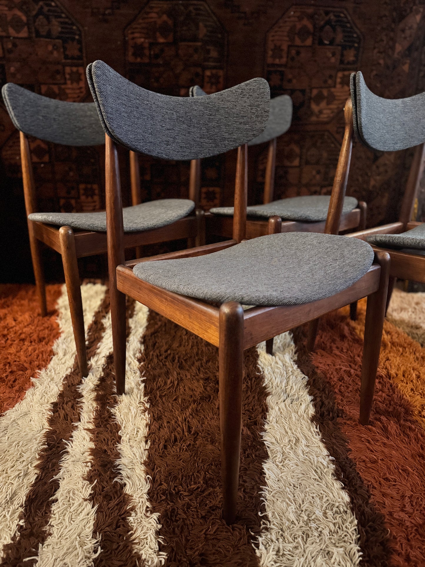 Set of 4 Parker 108 (Matchstick) Dining chairs, 1960s