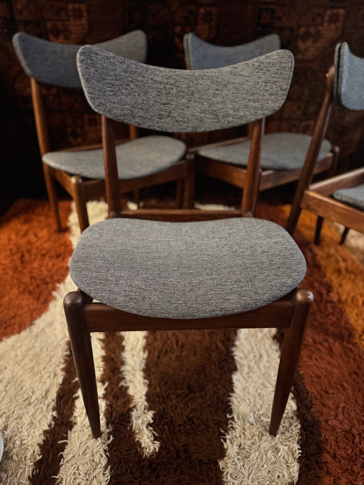 Set of 4 Parker 108 (Matchstick) Dining chairs, 1960s