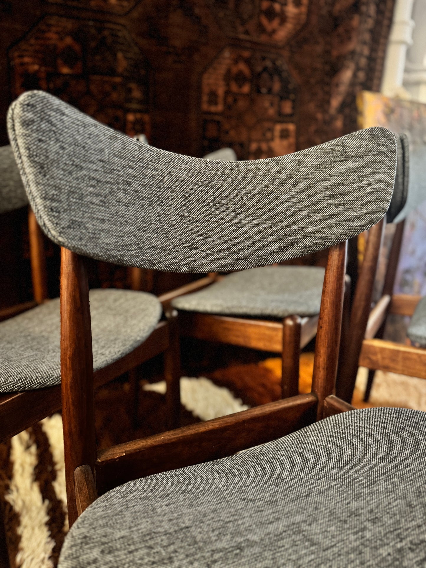 Set of 4 Parker 108 (Matchstick) Dining chairs, 1960s
