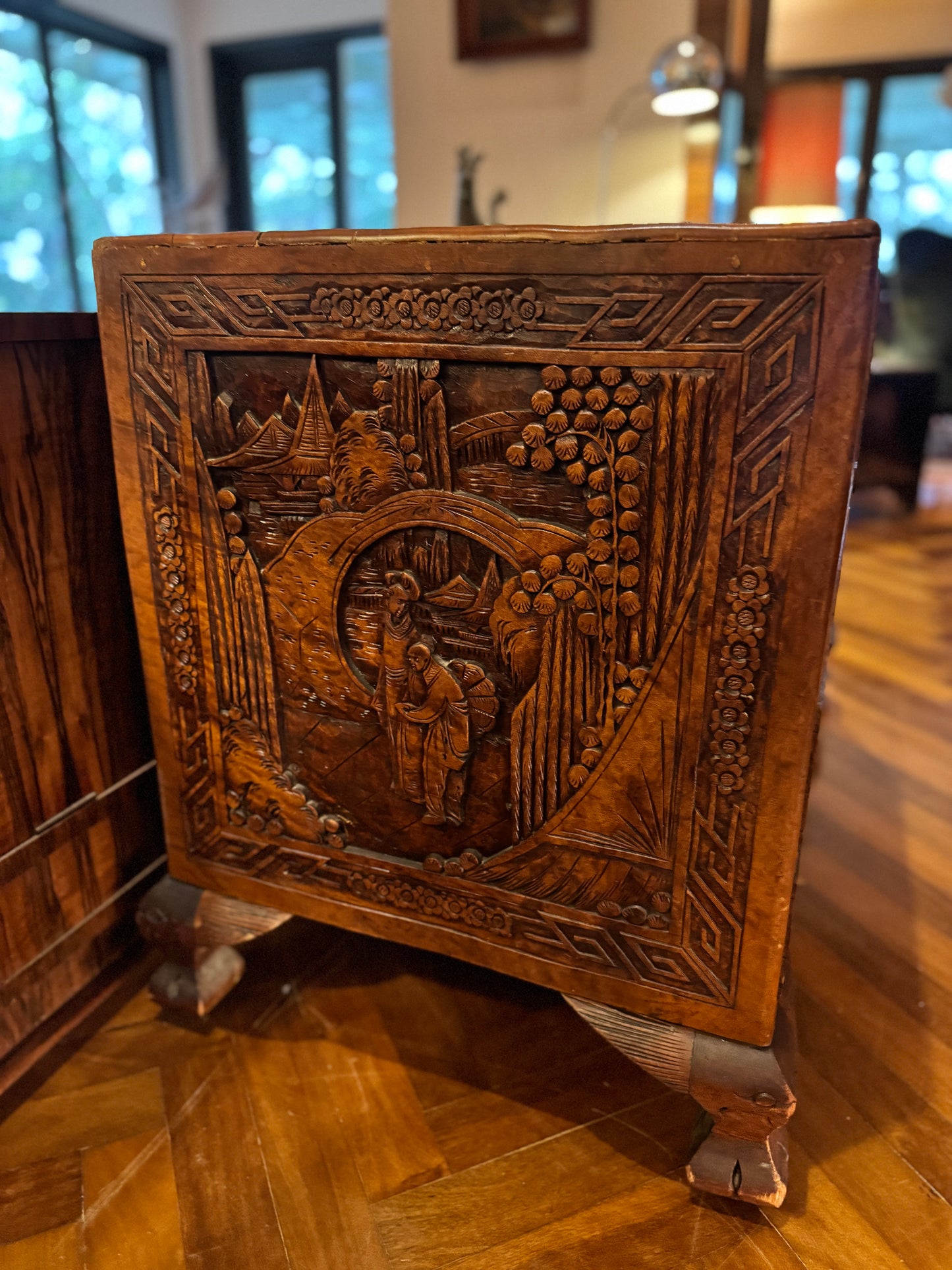 Antique Chinese Export Carved Chest of Drawers