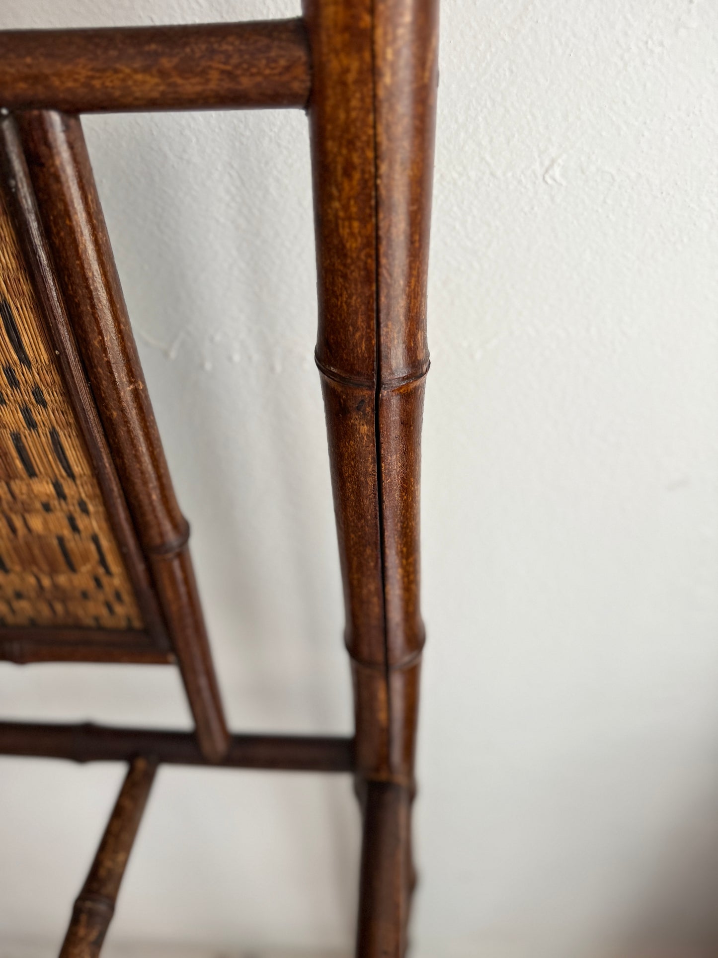 Antique French bamboo hall and umbrella stand