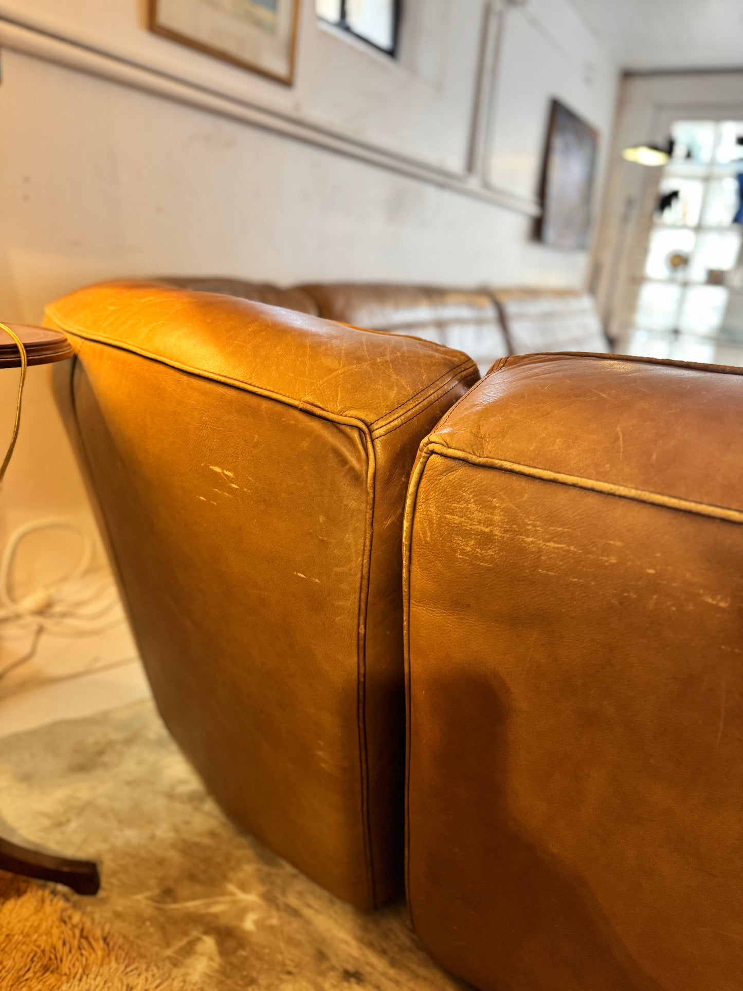 Timothy Oulton Modular Leather Lounge Suite – 4 Piece with Ottoman