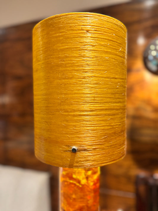 Shattaline lamp base with spun fibreglass shade