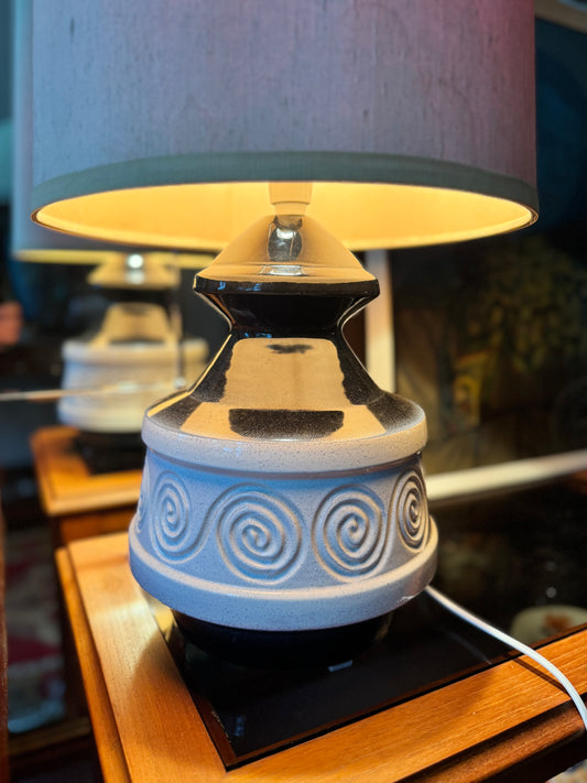 Ellis lamp base with large vintage shade