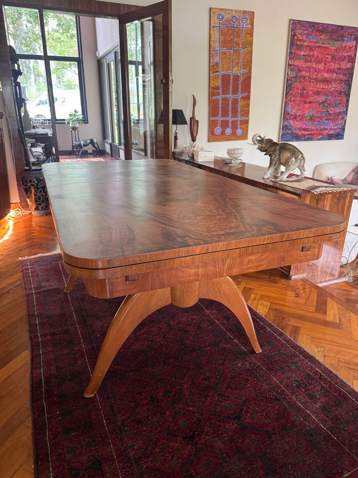 Edward Hill Extending Dining Table – Sculptural Timber & exceptional veneer
