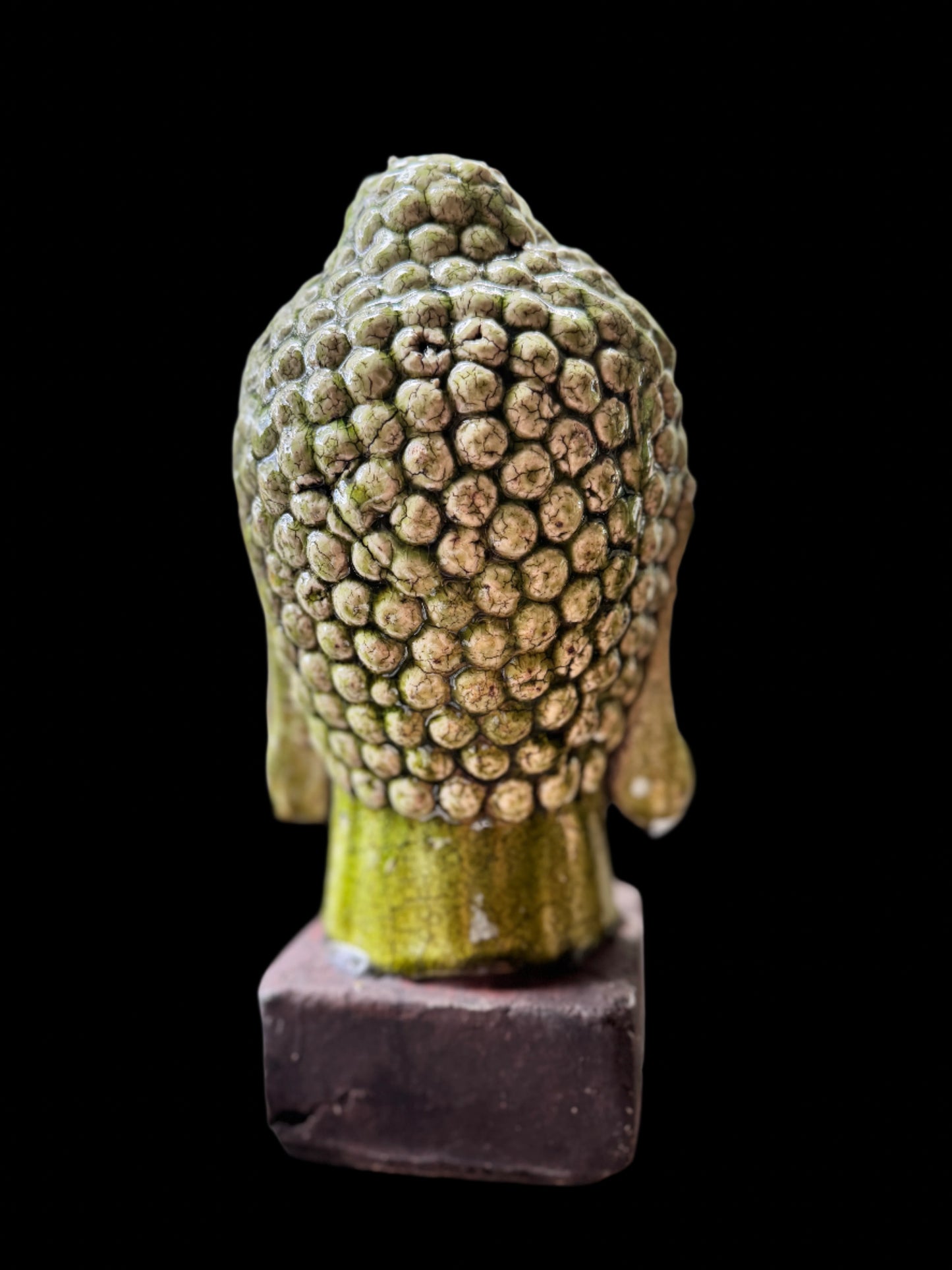 Handmade Ceramic glazed Buddha on base